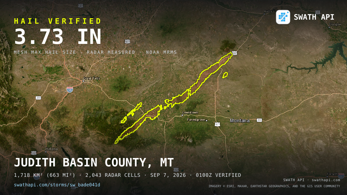 Storm card: 1.5–3.7" hail crossed Fergus County, MT — September 7, 2026